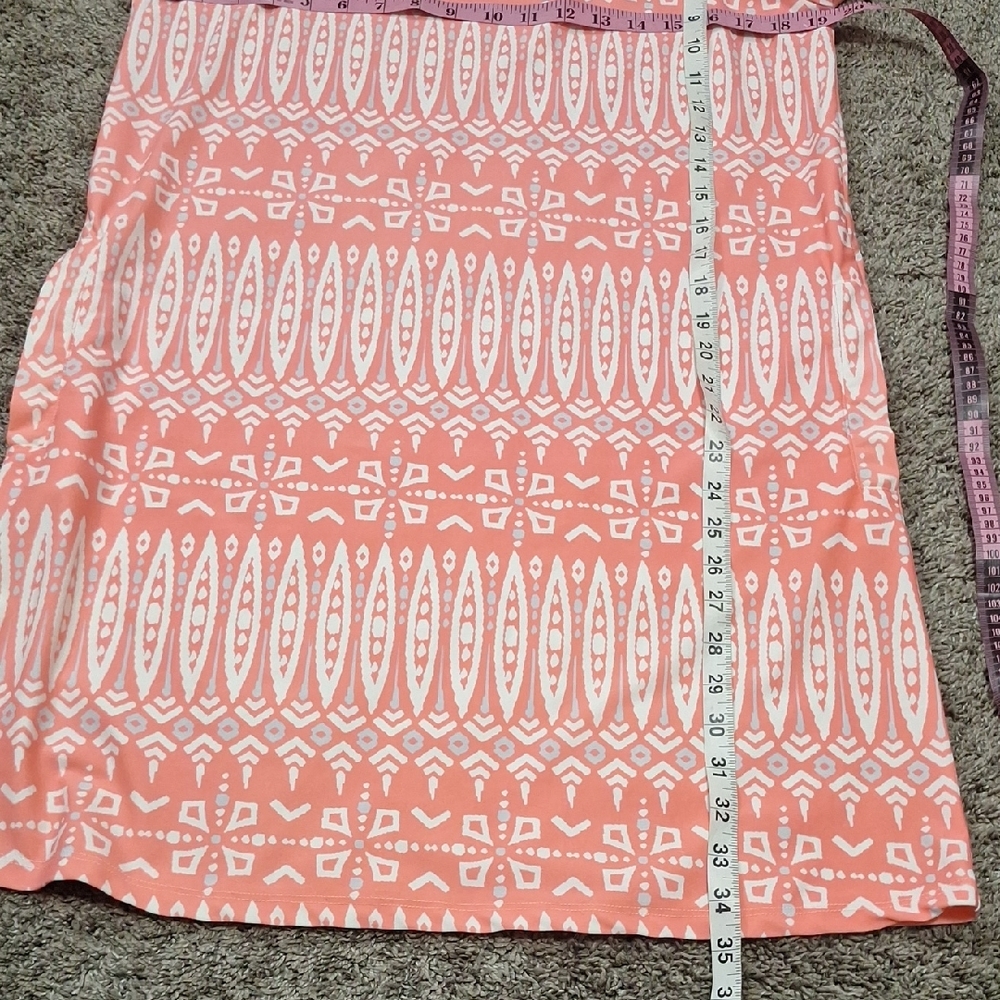 All For Color Peach and White Patterned Mini Dress - L - Picture 8 of 8